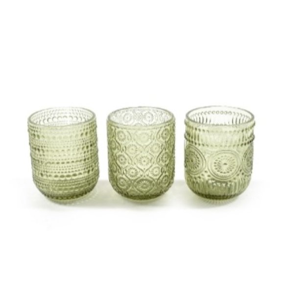 MERCURY SET 6 BICCHIERI VETRO RIGATO VERDE - 250 ML