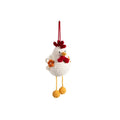 Gallinella a maglia con gambe lunghe e fiore da appendere
