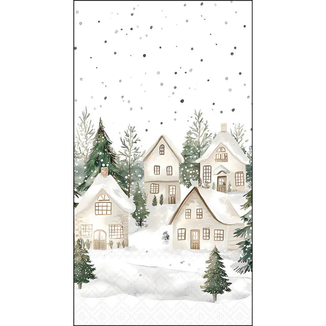 Tovagliolo rettangolare Case innevate 33x40