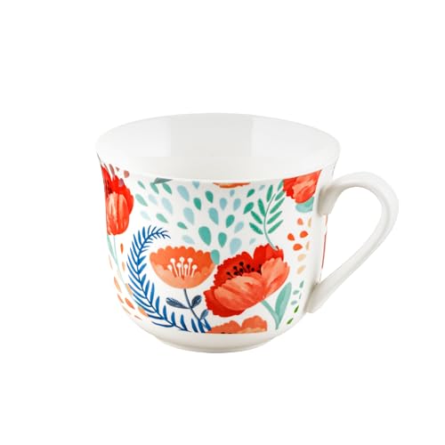 Papaveri tazza caffelatte porcellana
