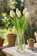 Mercury Mazzo 5 Tulipani in Gomma per decorazione ambienti h 31 cm bianco