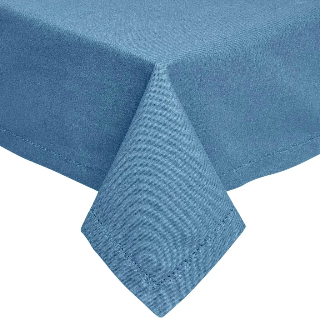 Tovaglia rettangolare in cotone colorato azzurro 140x180