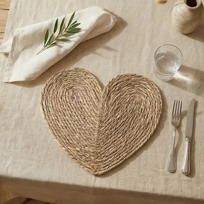 Sottopiatto - tovaglietta Intrecciato in corda Cuore