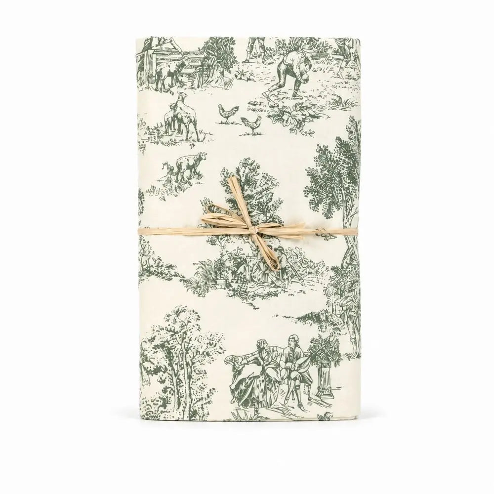 Copridivano copritutto Toile de Jouy Salvia fondo Panna 260 x 280