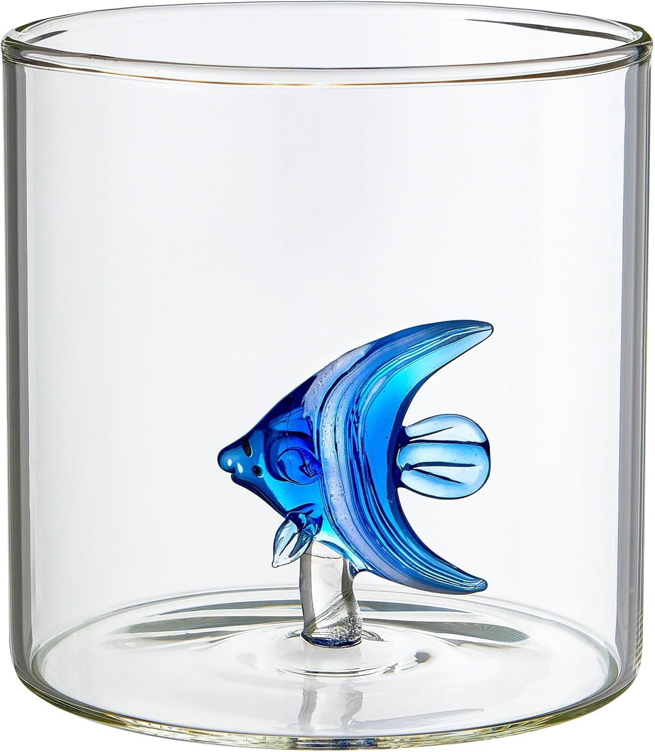 BICCHIERE SINGOLO ACQUA PESCE VETRO BOROSILICATO