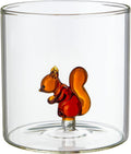 Bicchiere singolo acqua scoiattolo in vetro borosilicato