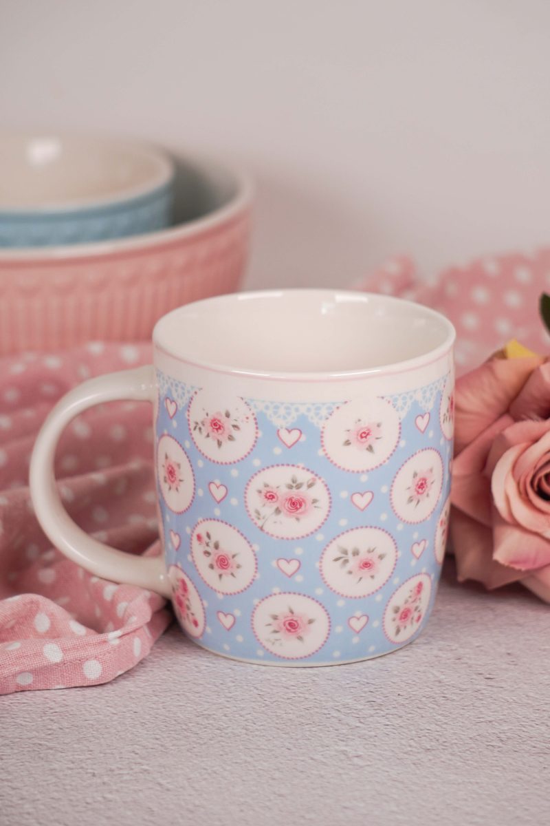 Tazza con cuori e rose blu 350 ml Isabelle Rose