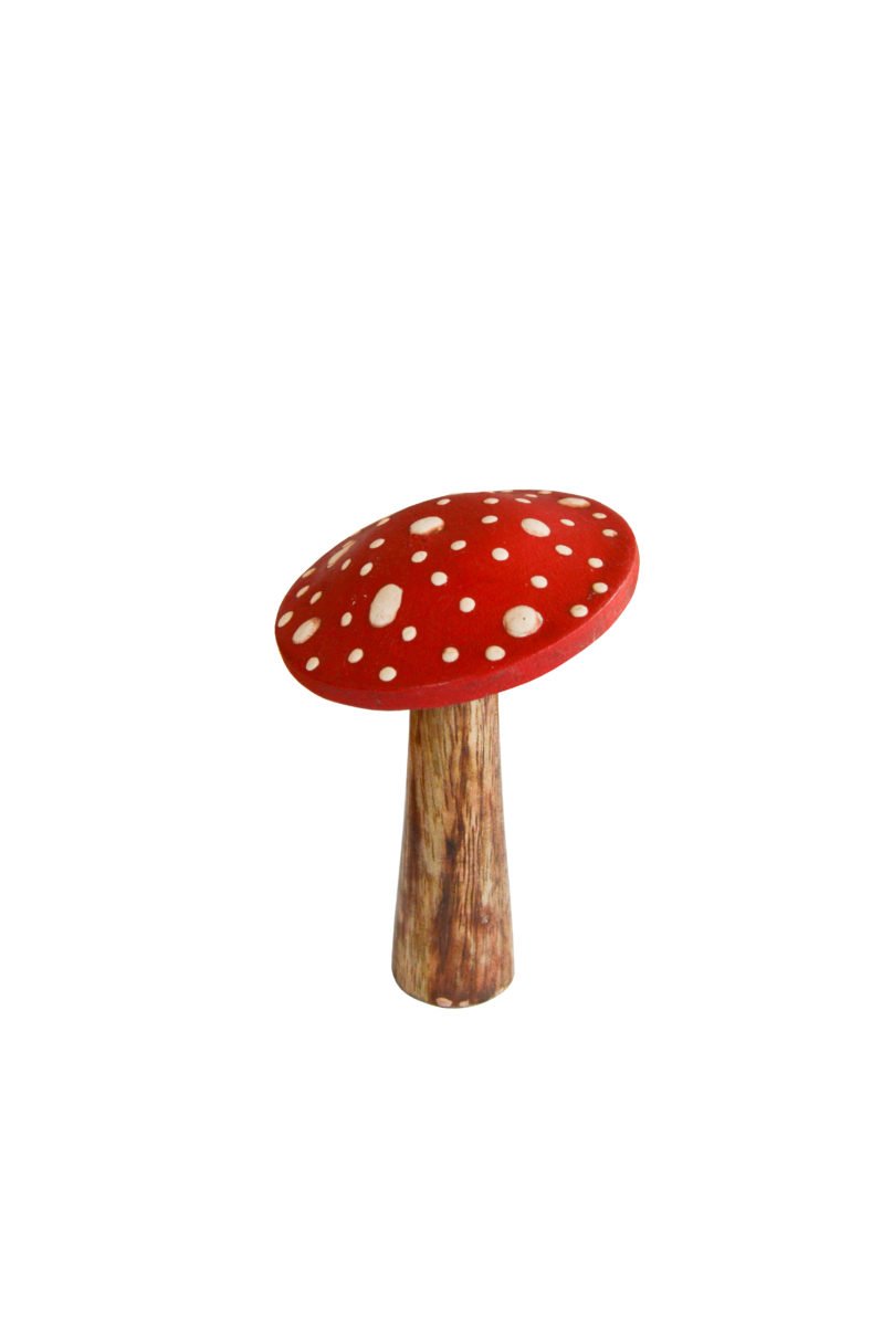 Fungo di legno a pois 10 cm