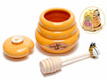 Barattolo portamiele 150 ml in ceramica, coglimiele in legno