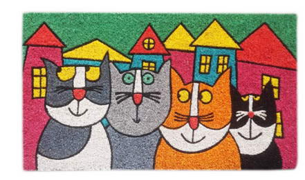 Gatto uccellino zerbino cocco 70×40