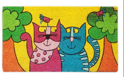 Gatto uccellino zerbino cocco 70×40
