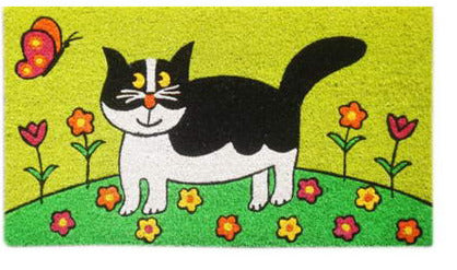 Gatto farfalla zerbino cocco 70×40