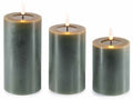 Set 3 candele elettroniche in cera con fiamma fissa a led