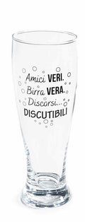 Bicchiere birra in vetro 430 ml con scritte e design birra