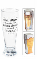 Bicchiere birra in vetro 430 ml con scritte e design birra