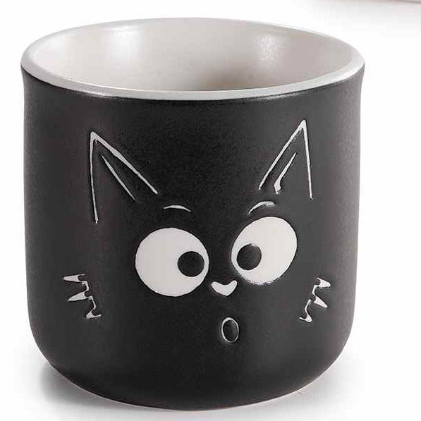 Bicchierino / tazzina caffè porcellana 80ml con gatto inciso