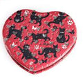 Specchietto da borsetta doppio a cuore con gatti e strass
