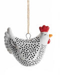Gallinella decorativa in ceramica colorata da appendere