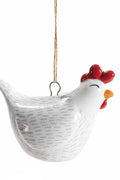 Gallinella decorativa in ceramica colorata da appendere