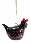 Gallinella decorativa in ceramica colorata da appendere