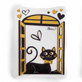 Magnete / calamita in ceramica con decori gatti in rilievo