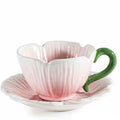 Tazza in ceramica alimentare 140 ml a fiore con piattino