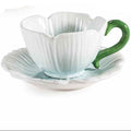 Tazza in ceramica alimentare 140 ml a fiore con piattino