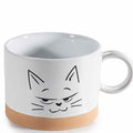 Tazza in ceramica da 300 ml con manico e gatto inciso