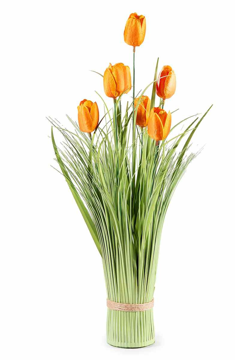 Pianta ornamentale artificiale con tulipani da appoggiare