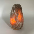 Lampada di Sale Himalayano Grigia grezza 2-3 kg con luce calda e base in legno