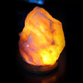 Lampada di Sale Himalayano USB Rosa grezza 600 g con luce Led RGB e base in legno