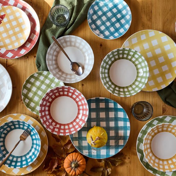 Servizio piatti 18 Caledonia Porcellana Multicolor Linea Madison