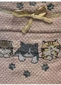SET SPUGNA POP CORN RICAMATO ASCIUGAMANO + OSPITE GATTI PEZZOLI
