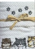 SET SPUGNA POP CORN RICAMATO ASCIUGAMANO + OSPITE GATTI PEZZOLI