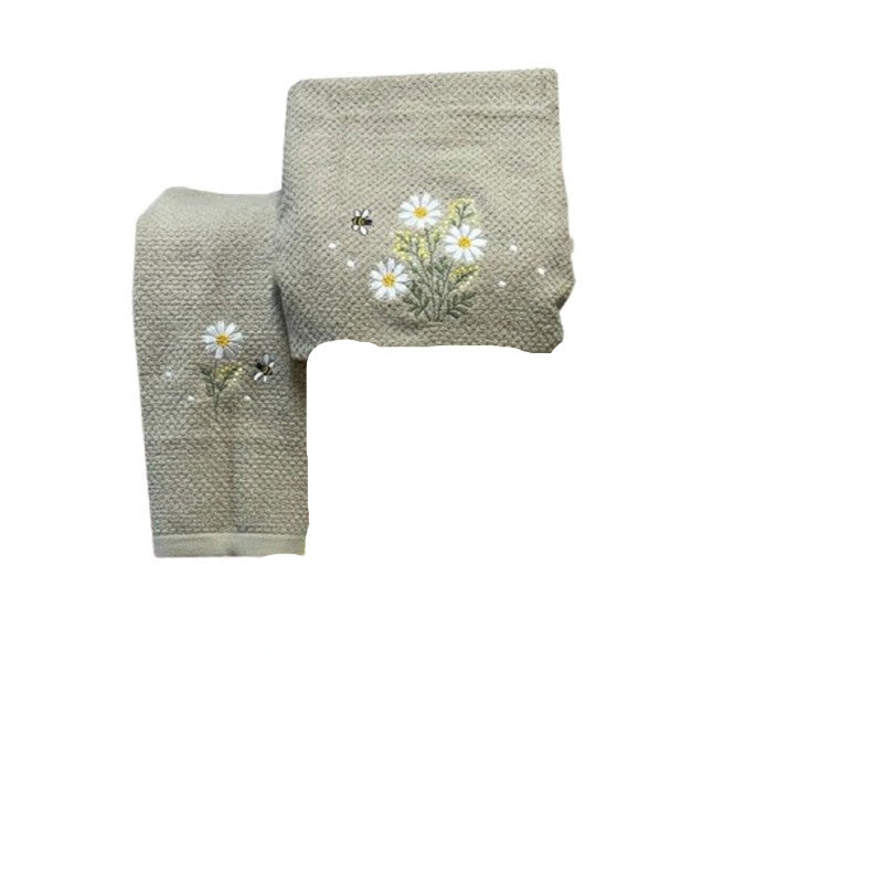 SET SPUGNA POP CORN RICAMATO ASCIUGAMANO + OSPITE MARGHERITE PEZZOLI