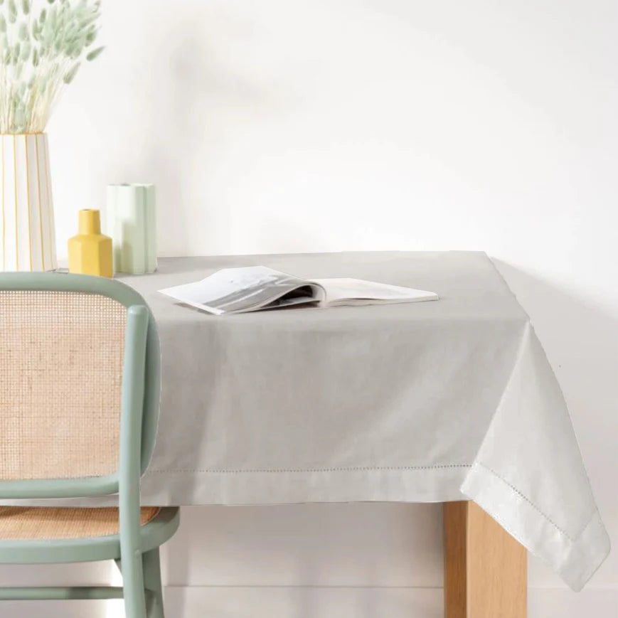 Tovaglia rettangolare in cotone colorato grigio 140x180